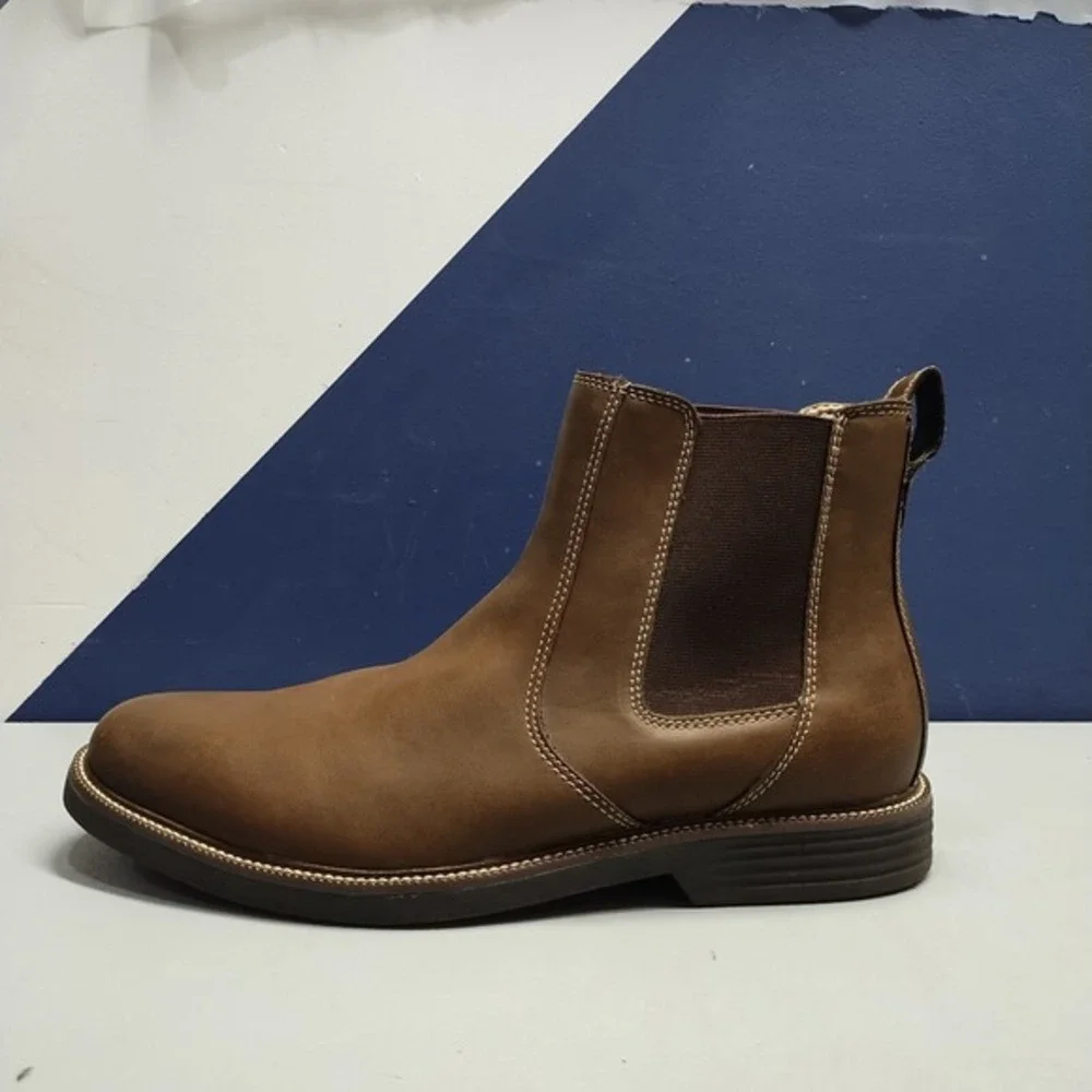 Dockers‎ Langford Chelsea Boots Mens 11M Brown Leather Slip On Comfort 90-36632